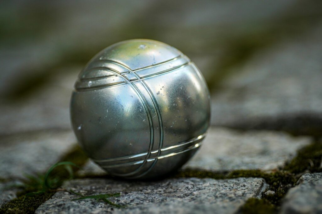 a glass sphere on a rock